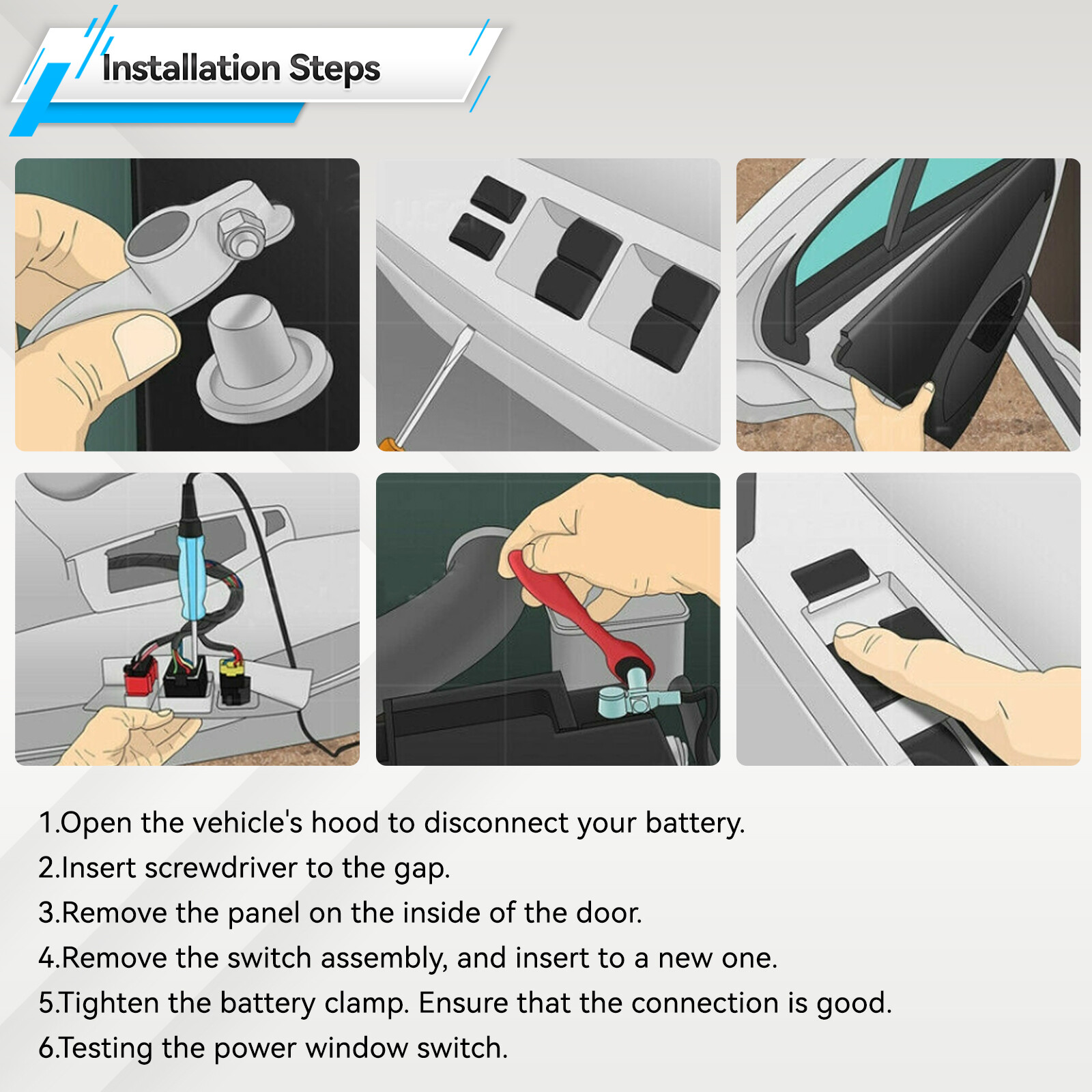 For 1998-2010 VW Beetle 1C0959527 Front Driver Side Power Window Master Switch