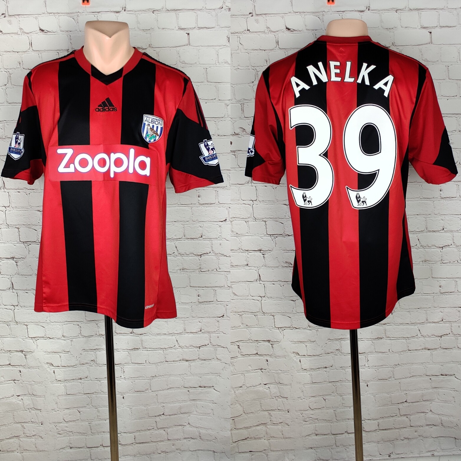 Football shirt soccer FC West Bromwich Albion Away 2013/2014 Adidas Anelka #39 M