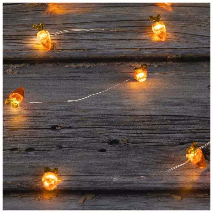 Mini Carrot Easter LED Lights 7.25" Feet