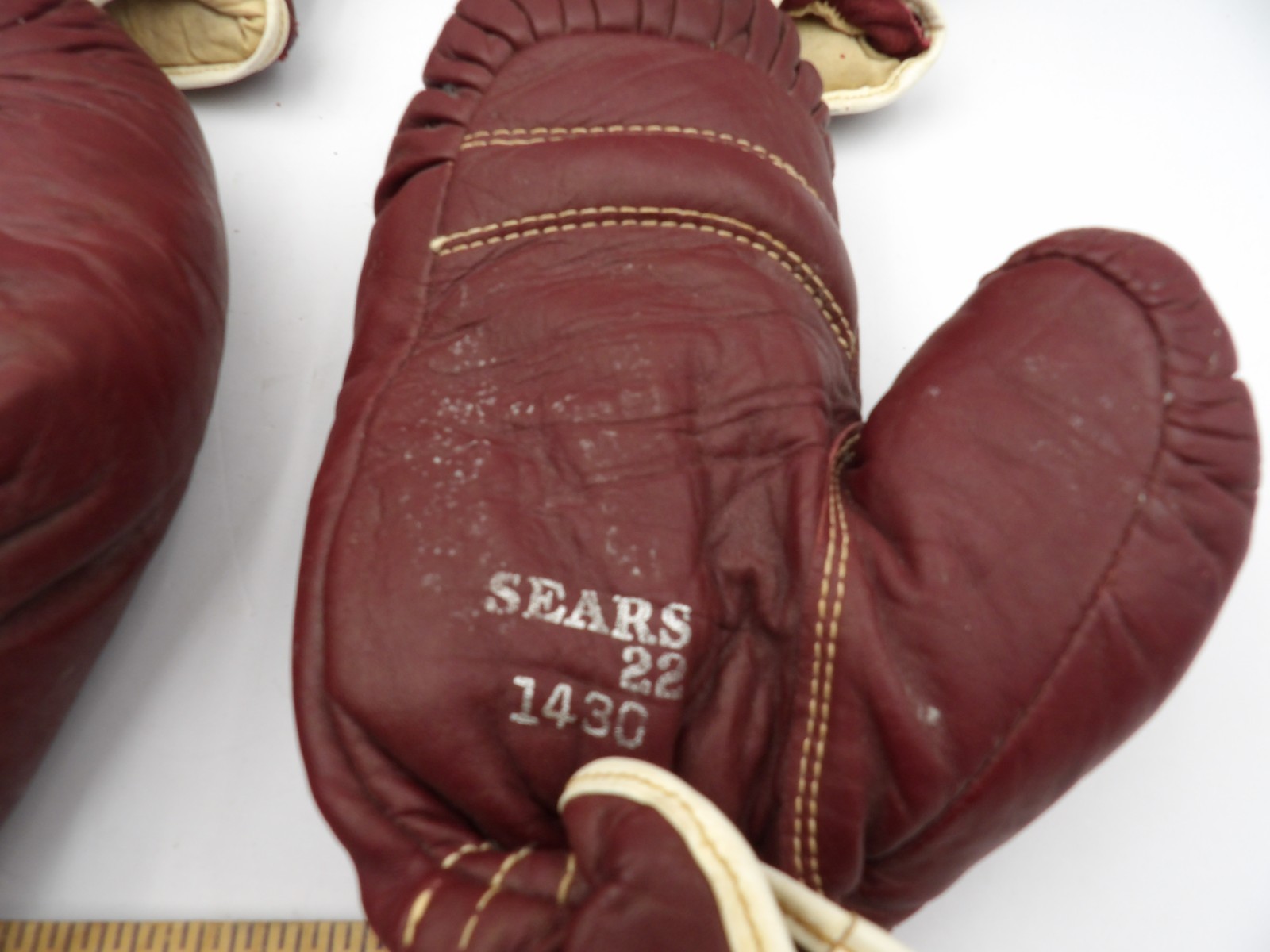 Two pair Childrens Leather Boxing Gloves Sears Label