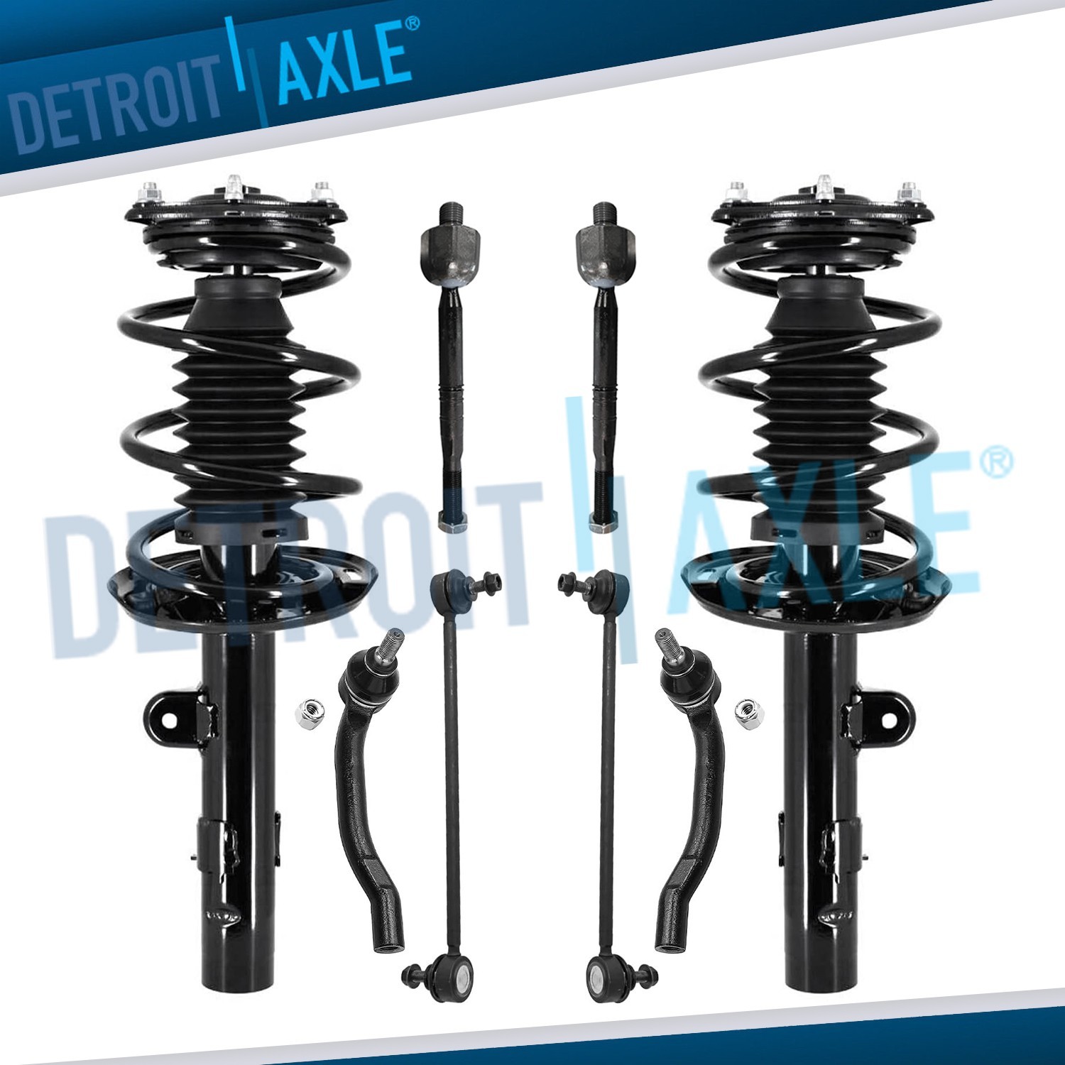 Front Struts Coil Spring Sway Bars Tie Rods for 2018 - 2022 Honda Accord 1.5L