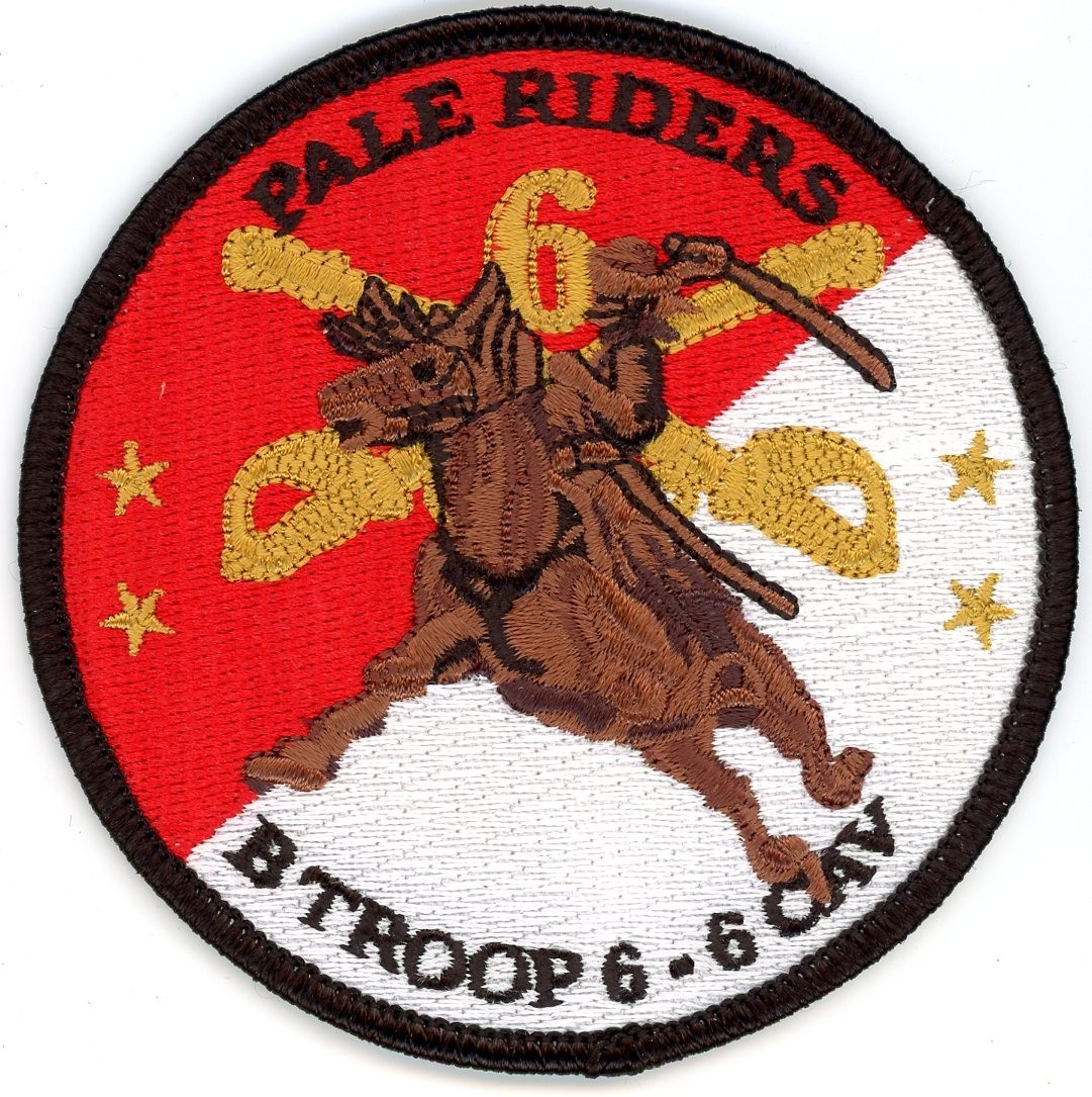 US Army Aviation Patch: B Troop 6th Squadron 6th Cavalry (AIRCAV) Pale Riders