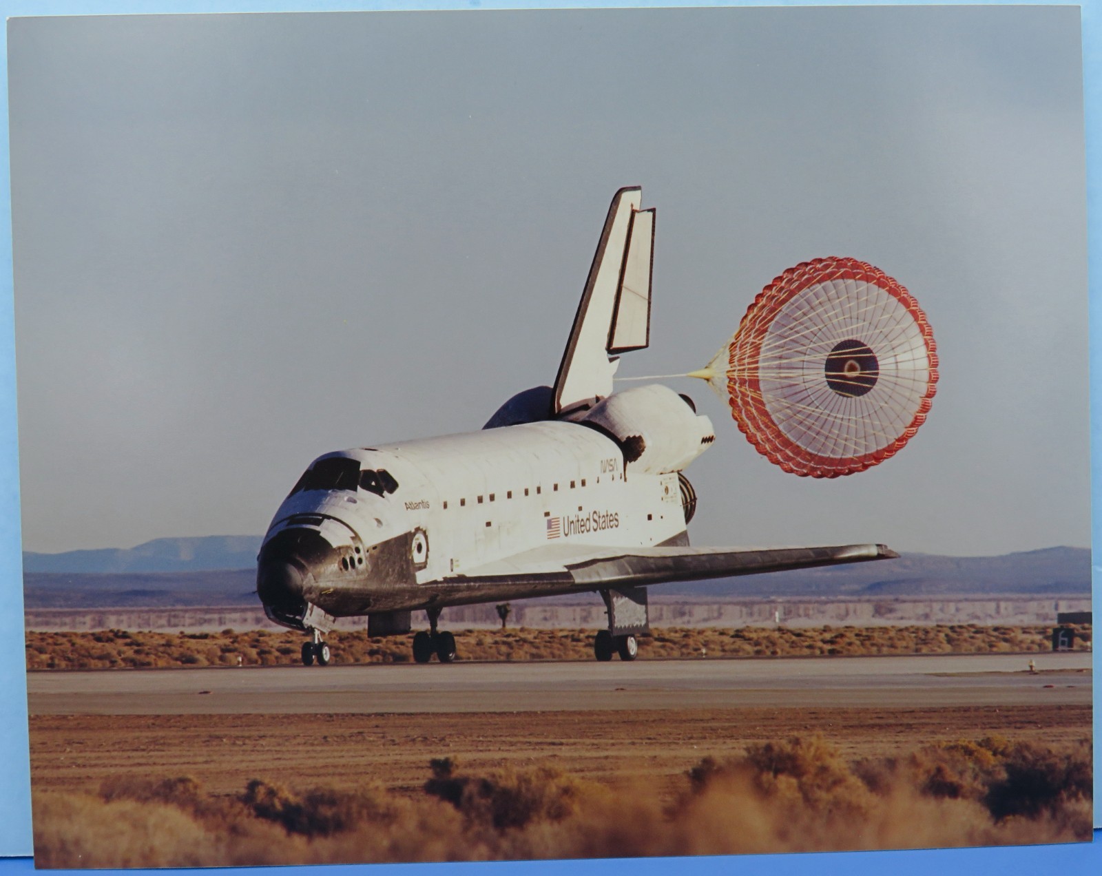NASA Employee Estate PHOTO vtg Shuttle Atlantis Landing Chute 42853-2 KODAK