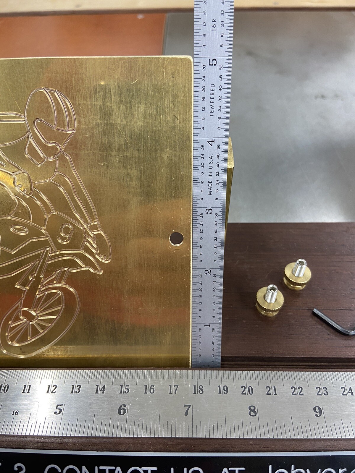 LARGE DETAILED MOTOCROSS SOLID BRASS MASTER TEMPLATE FOR NEW HERMES FONT TRAY