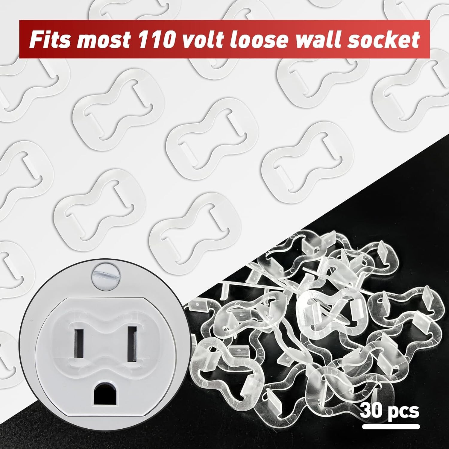 Loose Outlet Repair Plug - 30-Pack Socket Extender for Type A/B Compatibility