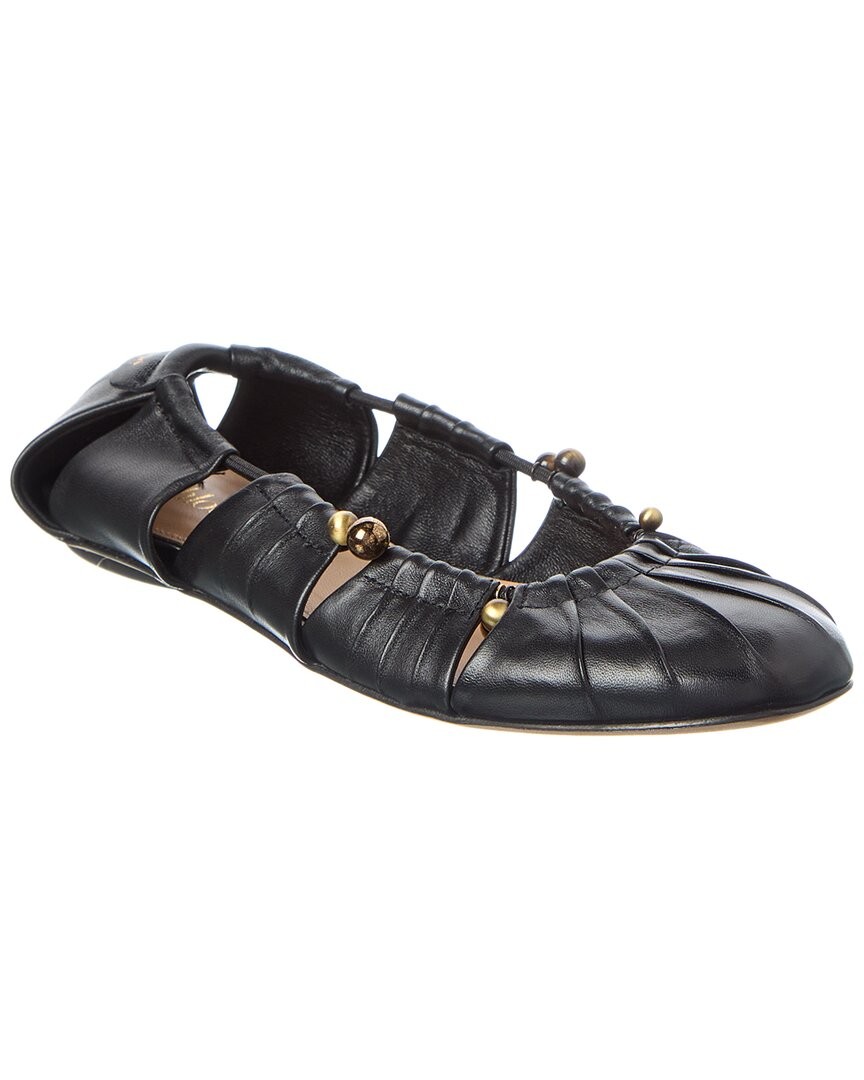 Chloé Luna Leather Ballerina Flat Women's Black 37.5