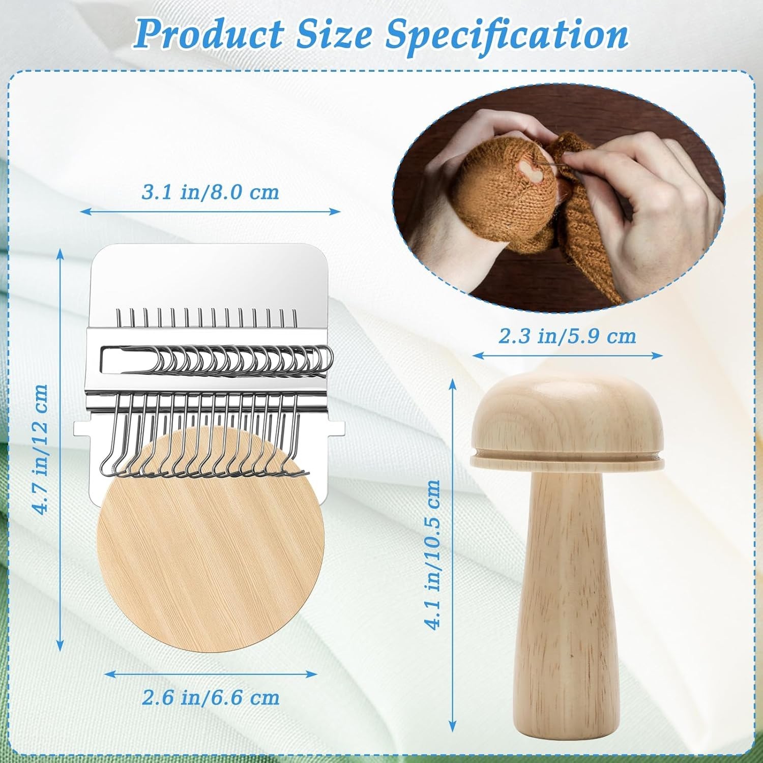 Windspeed Wooden Darning Mushroom for Sock Supplies Include 1...