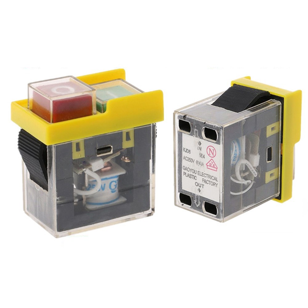 User friendly start button switch with power off and undervoltage protection