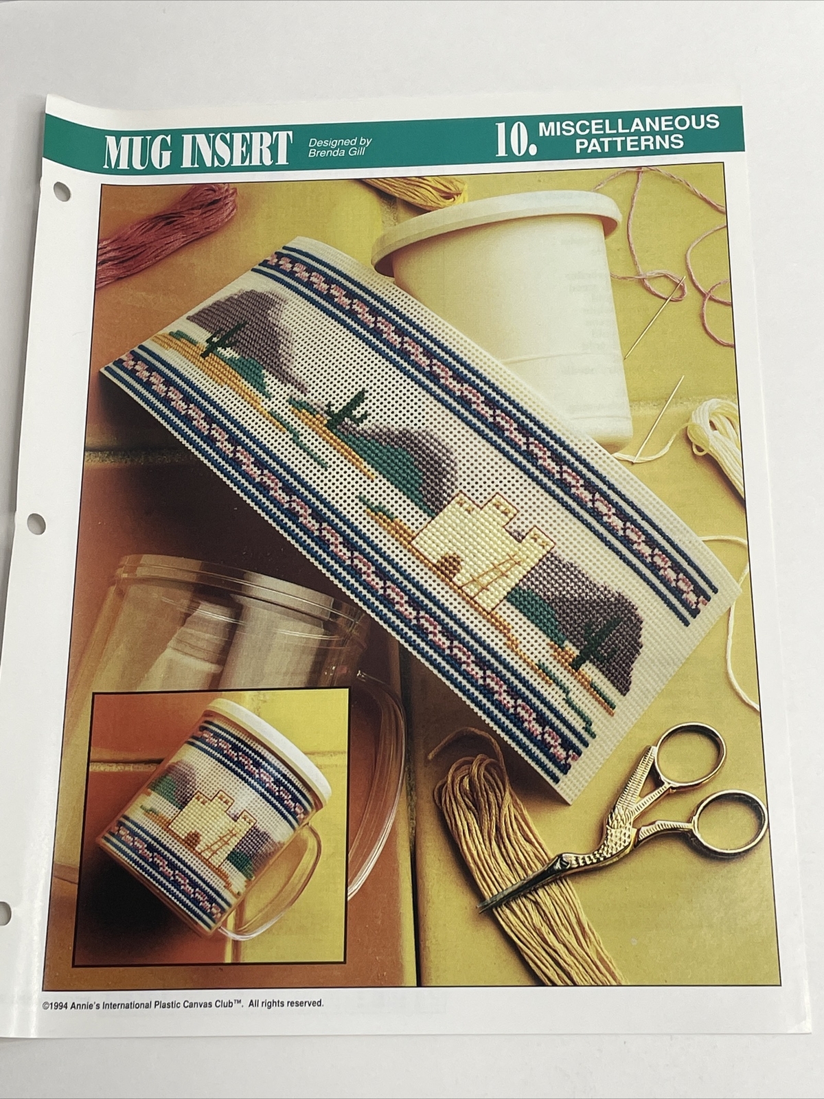 Annie's Attic Mug Insert Southwestern Plastic Canvas Pattern