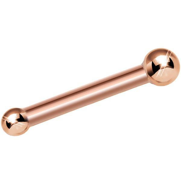 PAIR 20G ROSE GOLD BALL NOSE STUD SURGICAL STEEL NOSE PIN nostril PIERCING Ring