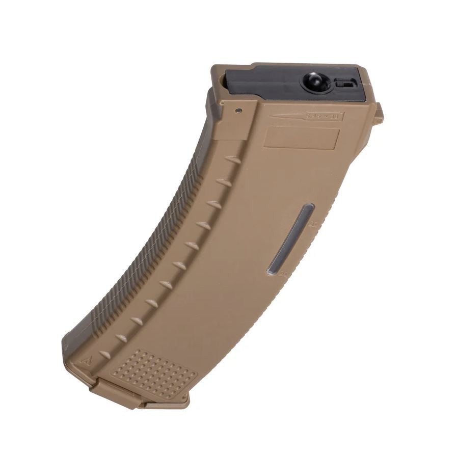 Arcturus Airsoft AK MOD1 200rd Mid-Cap Windowed EMM Replacement Magazine Tan