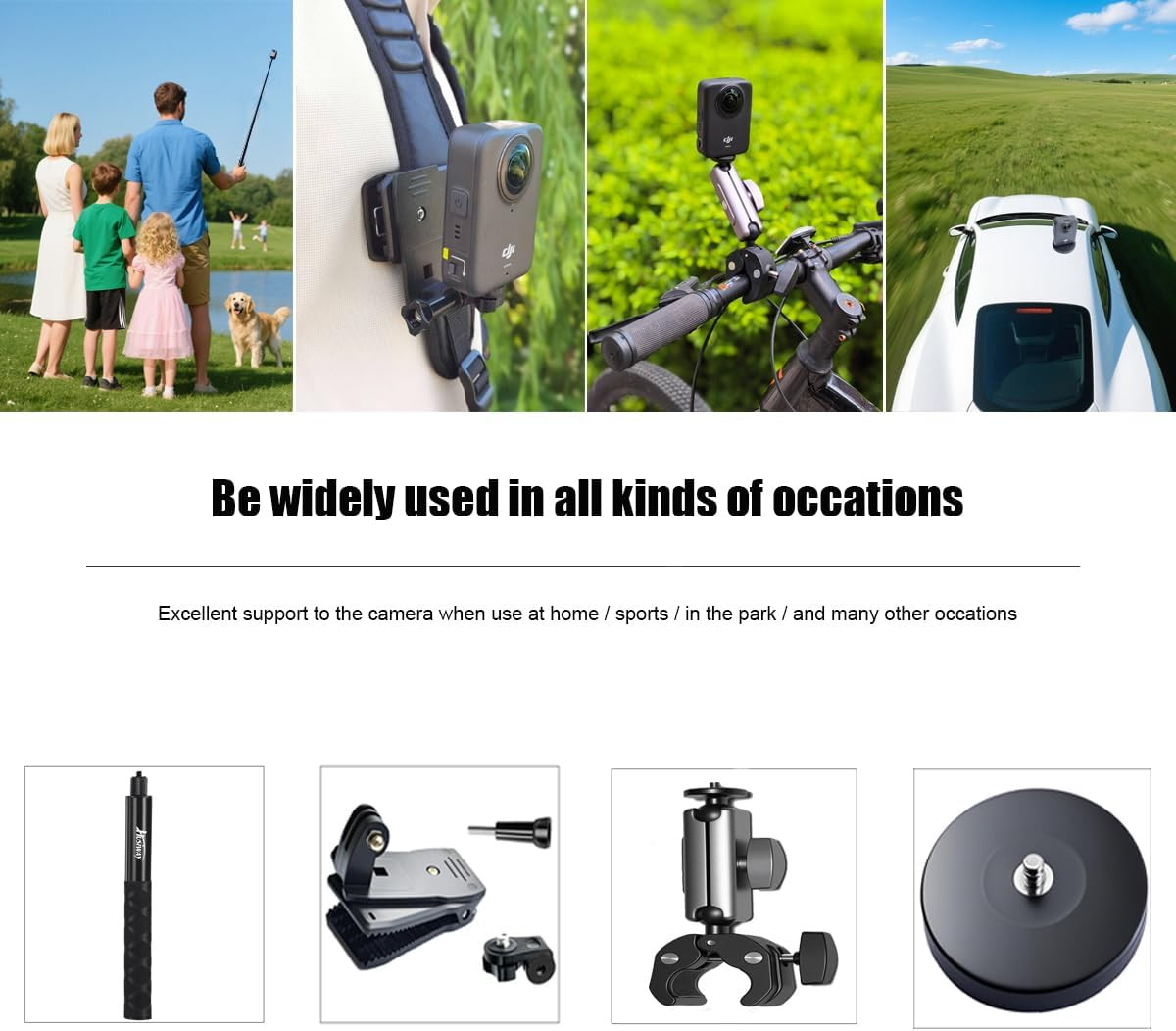 Accessory Kit for DJI Osmo 360 Magnetic Mount Bundle with Carrying Case Selfie S