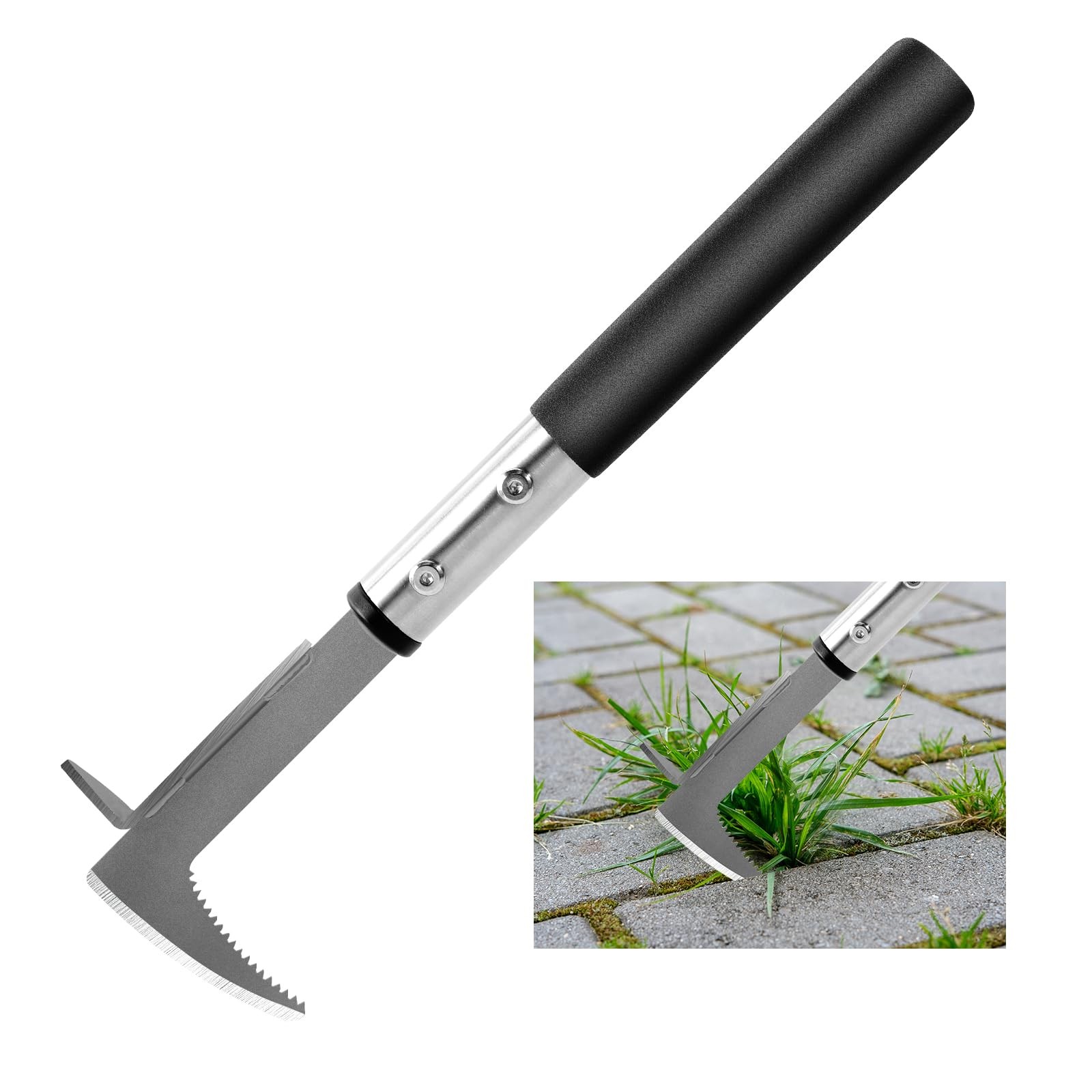 BARAYSTUS Crack Weeder, Stainless Steel Manual Crevice 13 inch, silver