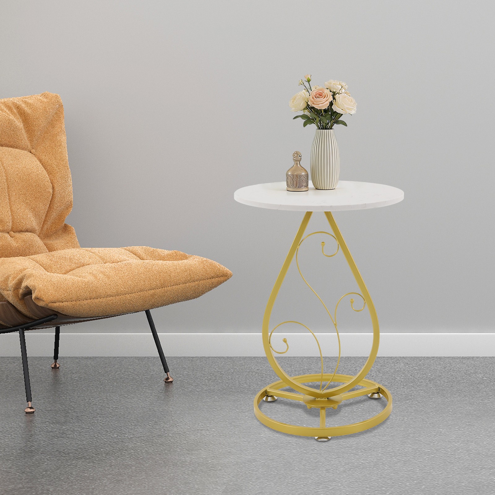 Round Side Table, Modern Decor Bedside Table, Coffee Table for Living Room