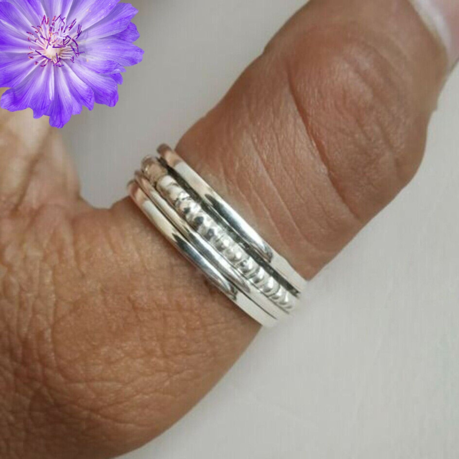 Tow Ton Spinner Ring 925 Sterling Silver Ring Handmade Jewelry Ring For Gift
