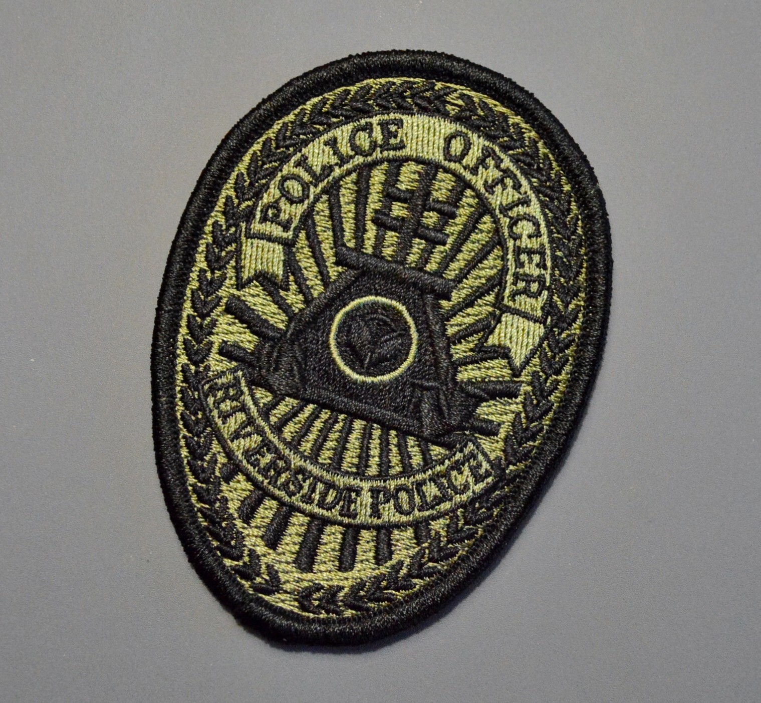 Riverside California Police Officer SWAT Subdued OD Patch #2 ++ Mint CA