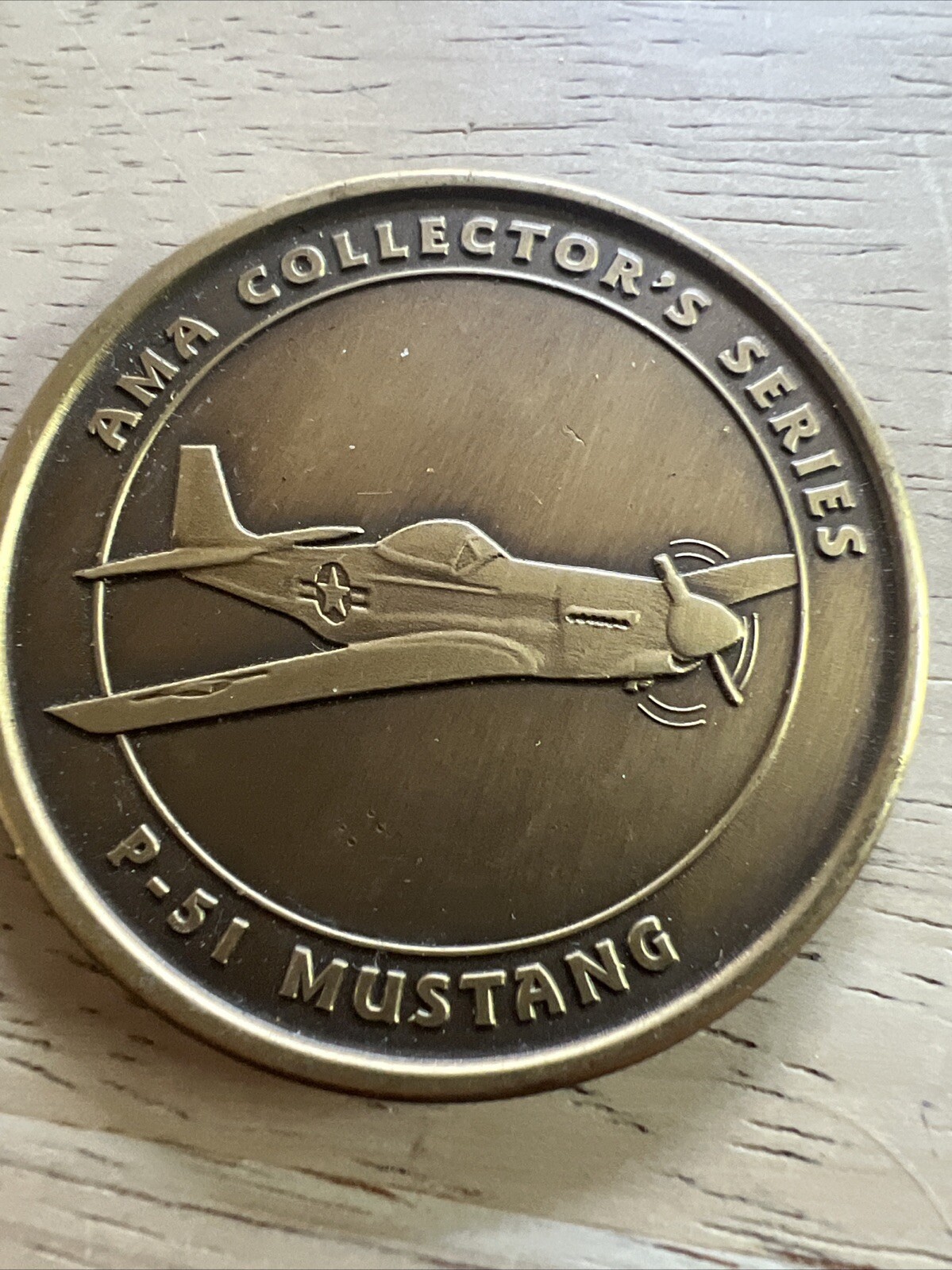 AMA Collector's Series P-51 Mustang Bomber Plane WW2 Military Challenge Coin