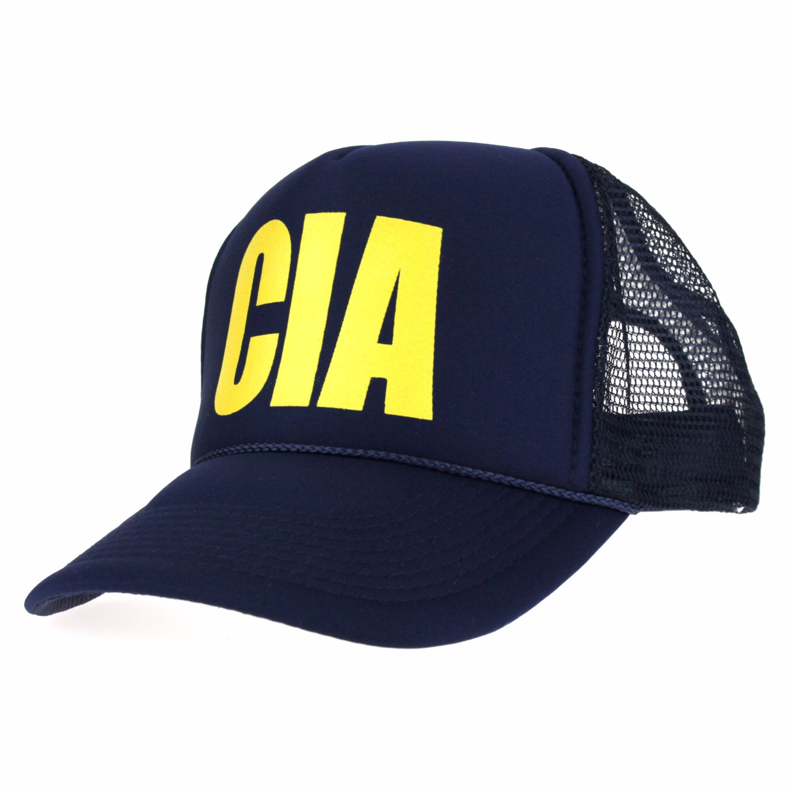 CIA Centeral Intelligence Agency Mesh Snap Back Navy Trucker Hat