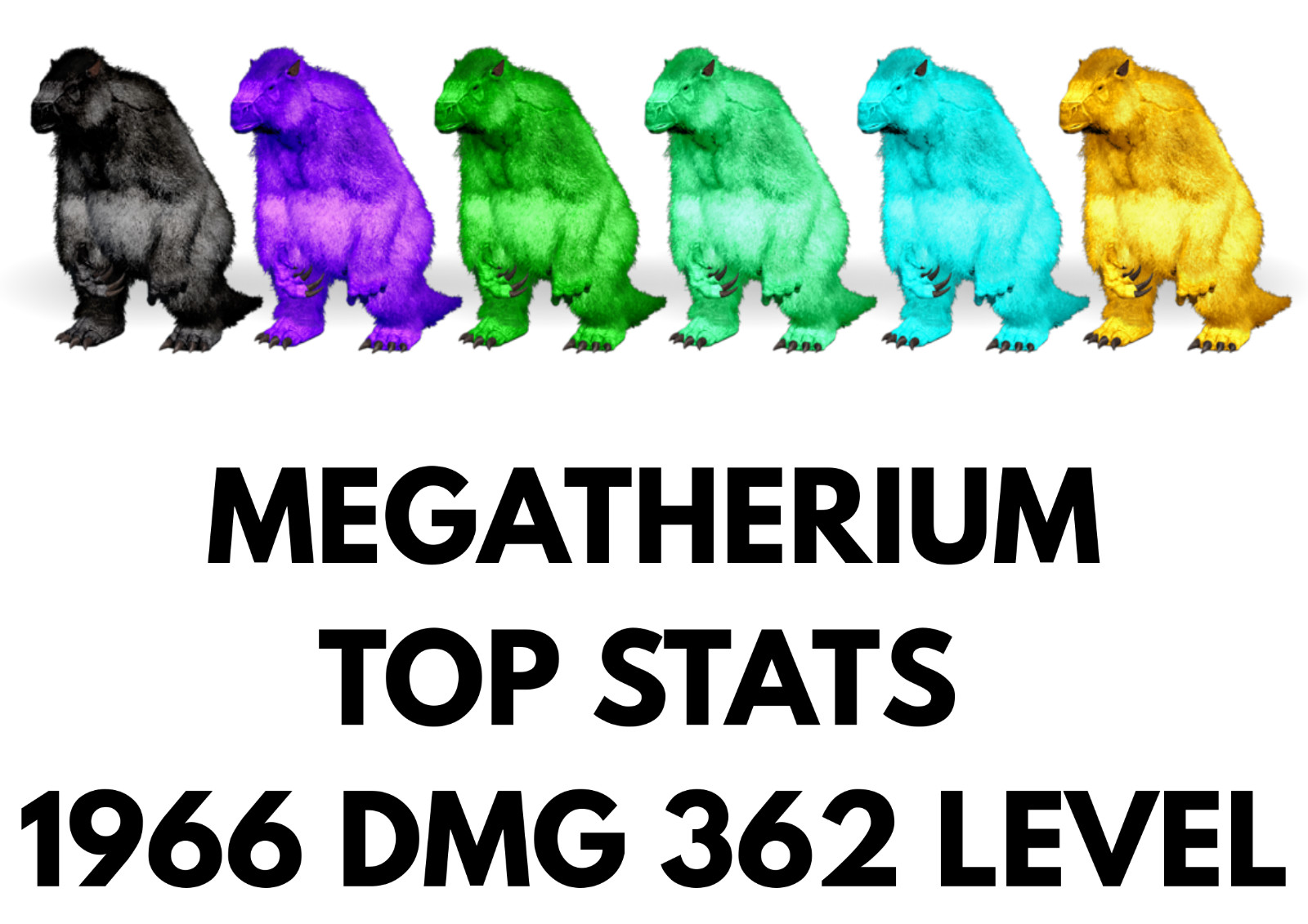 Megatherium 1966 DMG TOP STATS Ark Survival Ascended Official PVE