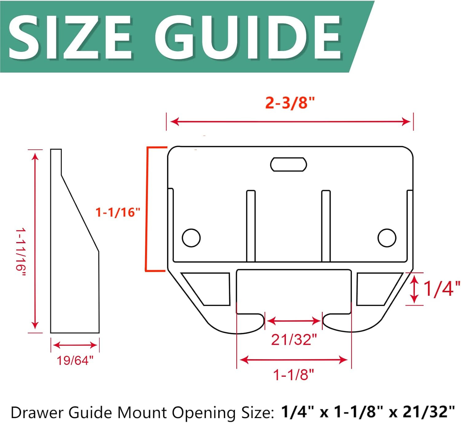20 Pieces White Plastic Drawer Guides Rear Drawer Replacement Guides Brackets D