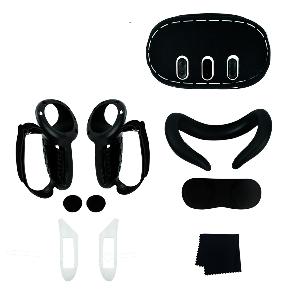 For Meta quest 3 10-in-1 Grip Protective Cover Lens Cap Mainframe Silicone Pad