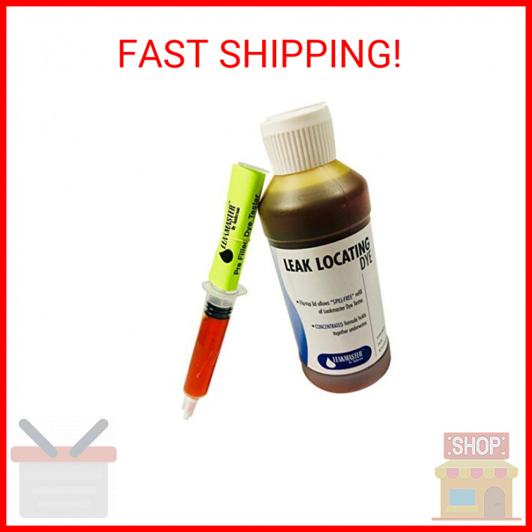 Pool Dye Leak Detection Kit | Fluorescent Yellow Pool Dye Syringe & Refill Bottl