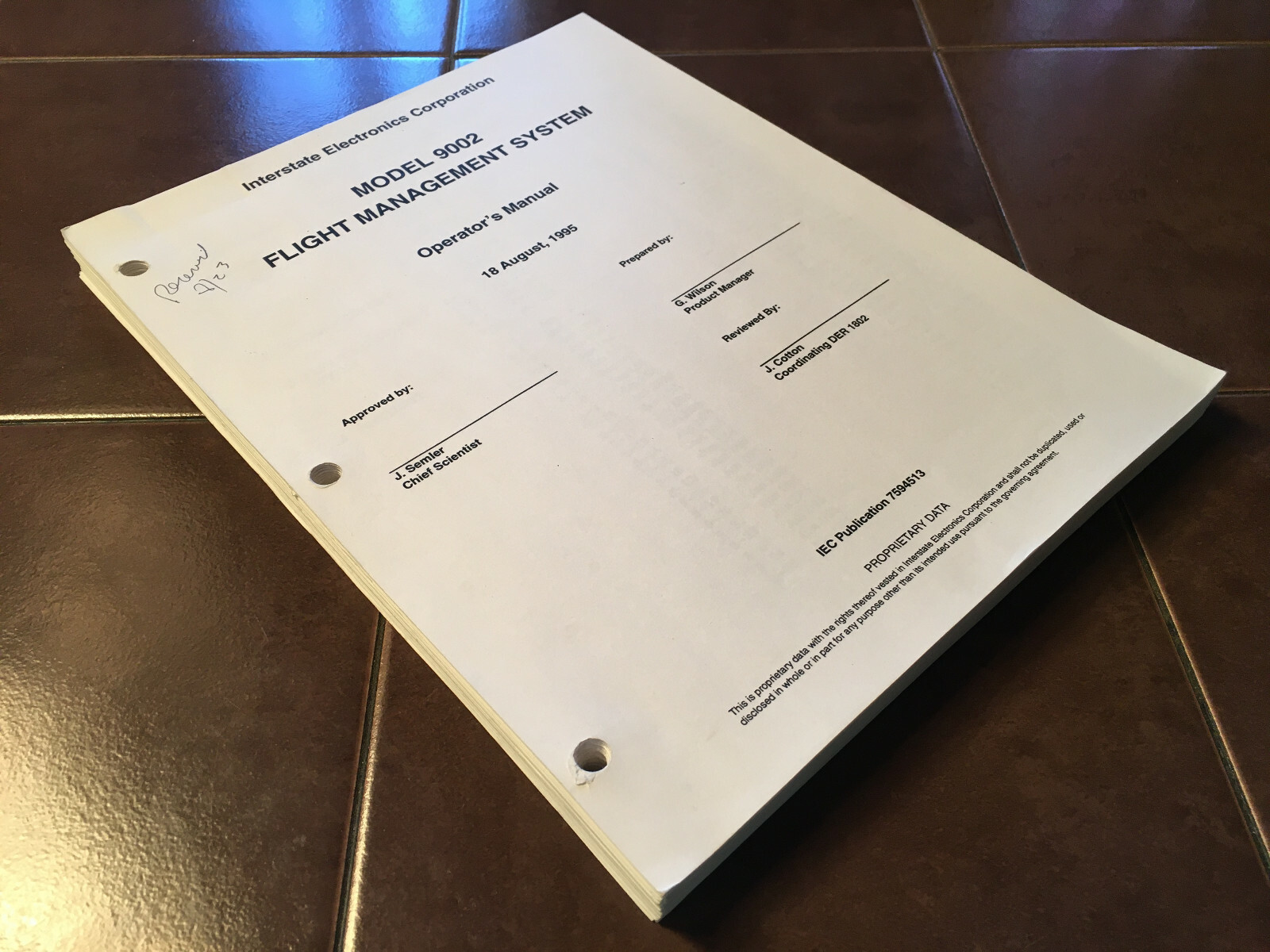Interstate Electronics, Flight Management System Model 9002 Operator's Manual