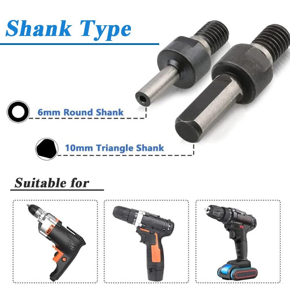 Eyech Drill Angle Grinder Adapter 6mm &10mm Arbor Mandrel Adaptor with 2 Span...