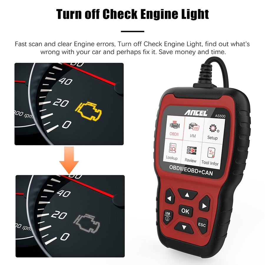 ANCEL AS500 OBDII Scanner Auto Diagnostic Scan Tool Code Reader Check Engine US
