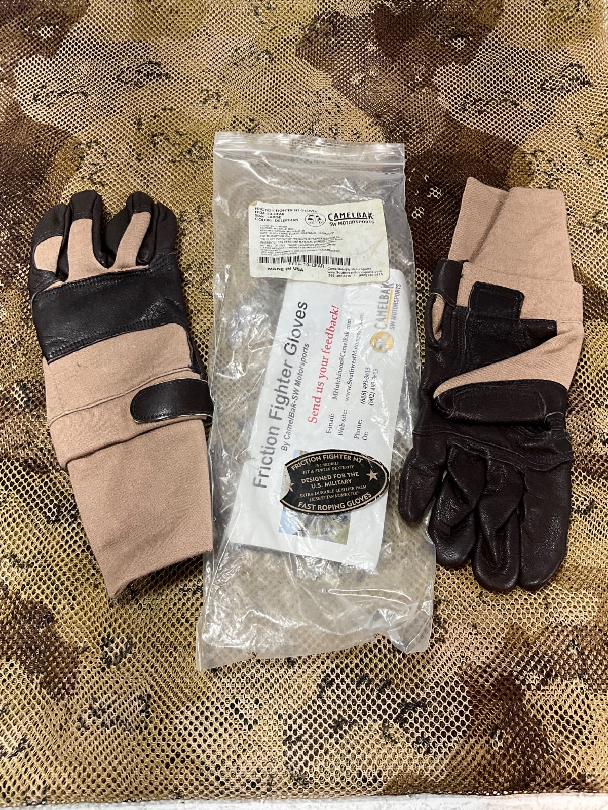 Marine Corps CAMELBAK SW Motorsports Friction Fighter  Fast Roping Gloves LARGE