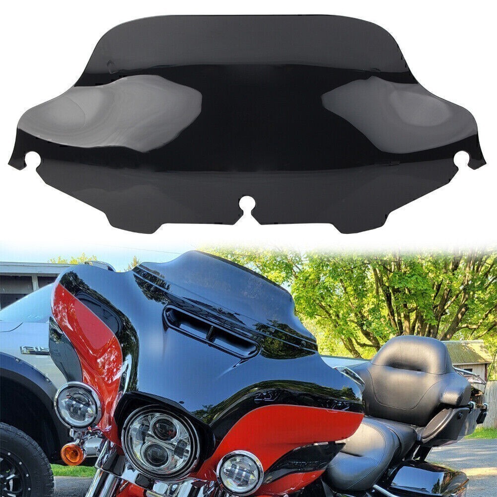 For Harley Touring Electra Street Glide 8" Wave Windshield Windscreen Black