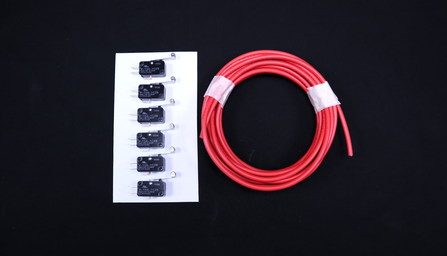 Omron V-156-1C25 Micro Limit Switches (6)  And 36ft 22awg Double Shielded Cable