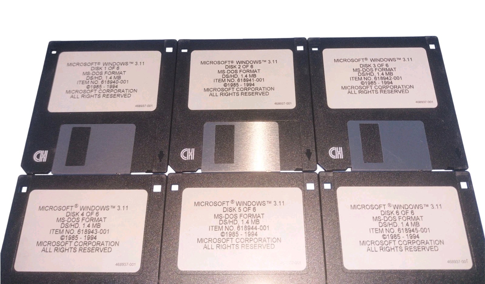 Microsoft Windows 3.11 Operating System Software 3.5" Floppy Disk 1993 Lot Of 6