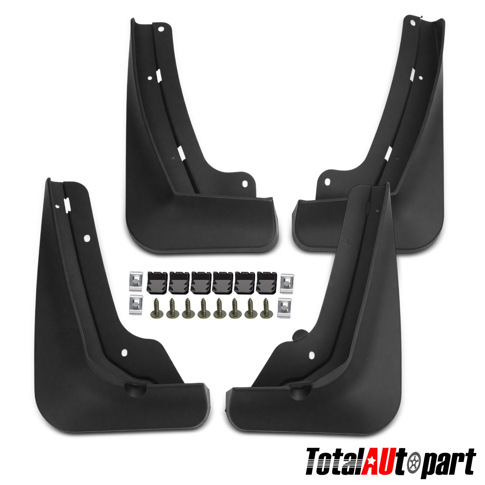 4x Mud Flap Splash Guards Set Black for Chevrolet Equinox 2025 2026 Front & Rear