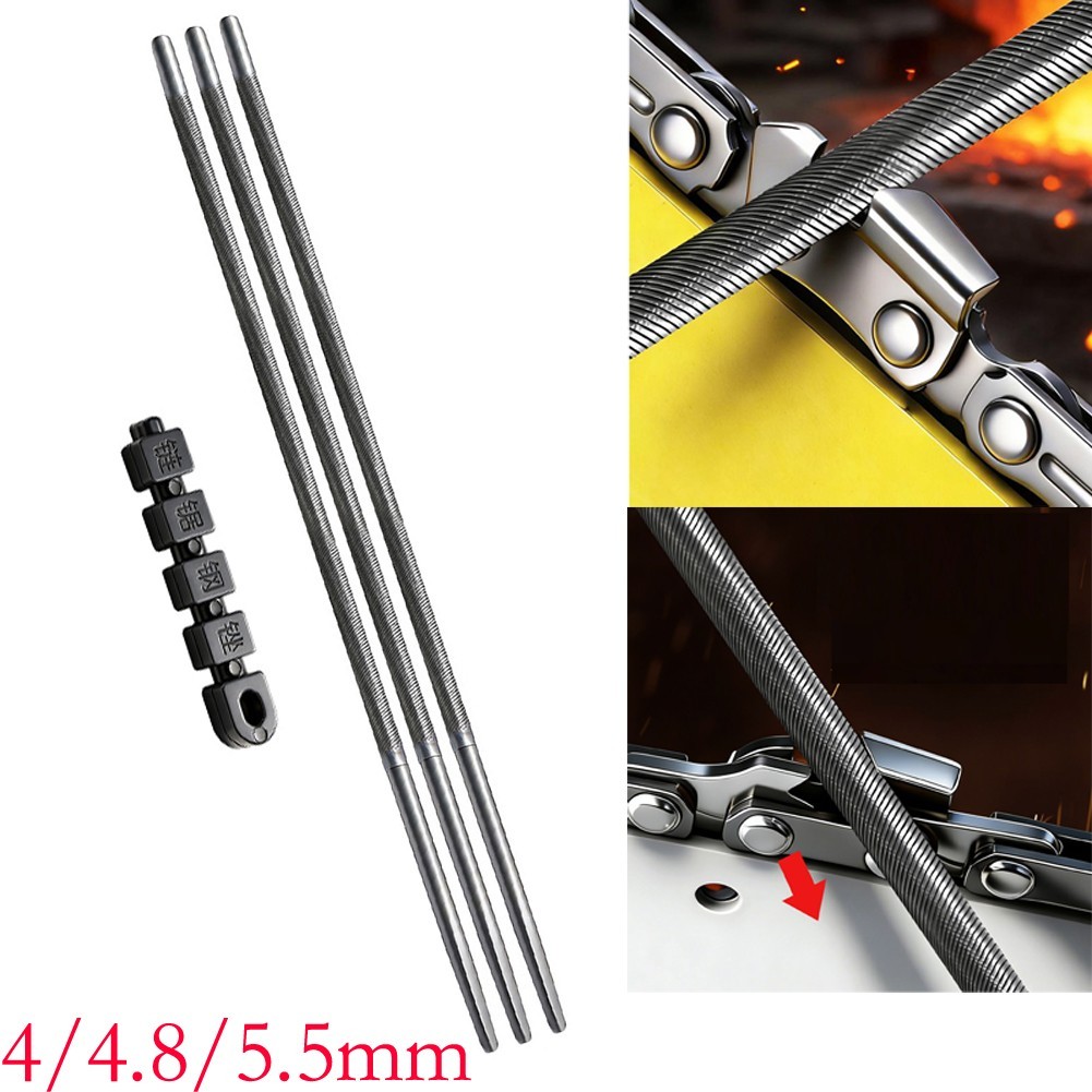 for chainsaw File 3PCS 4mm 4.8mm 5.5mm Steel Round Files for Sharpening
