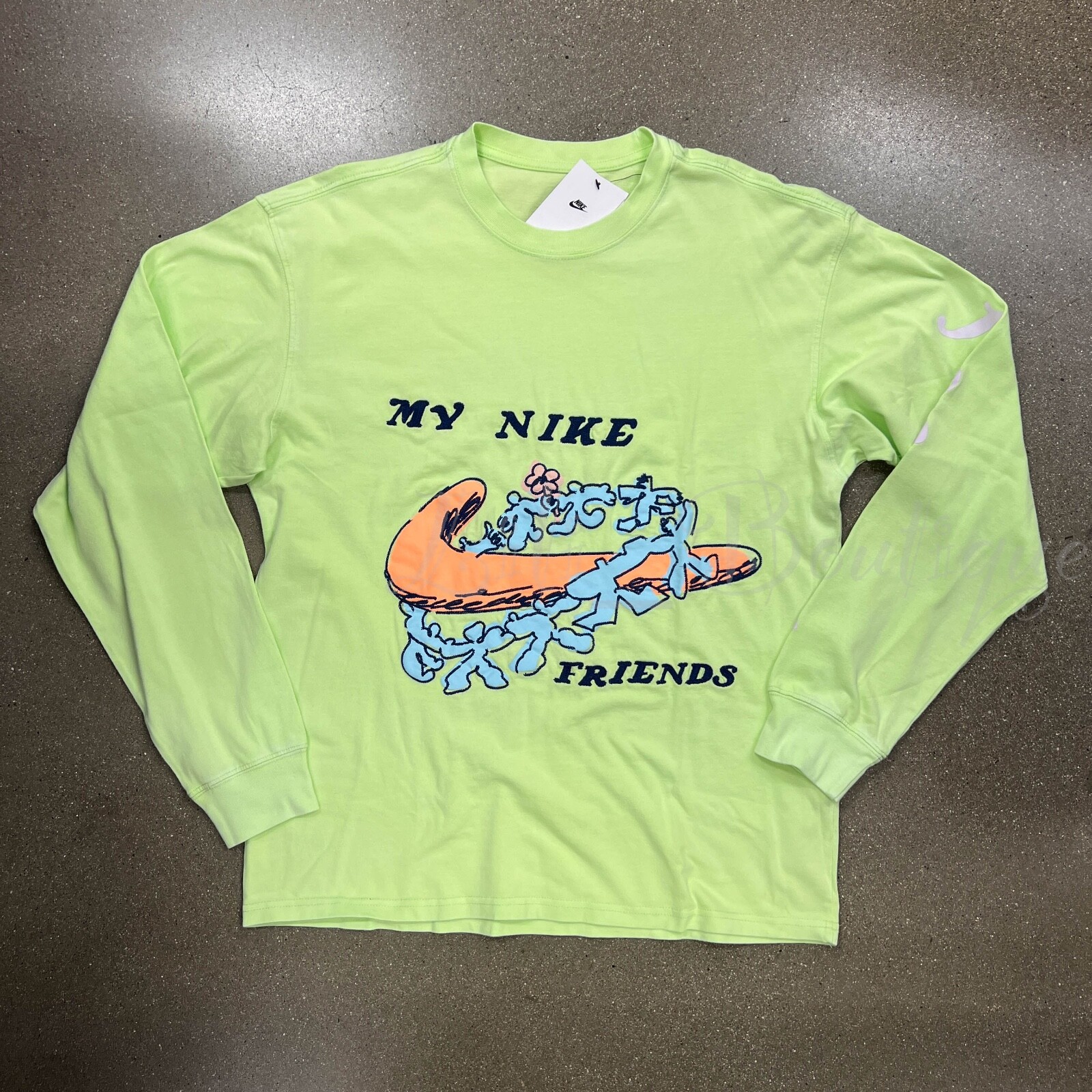 NWT Nike DZ3080-383 Men Sportswear Max90 LongSleeve Cotton Tee Shirt Lime Size M