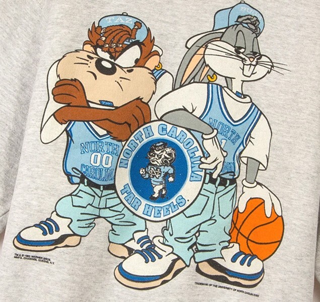 Taz & Bugs North Carolina Tar Heels University Of Carolina T shirt vtg HN1723
