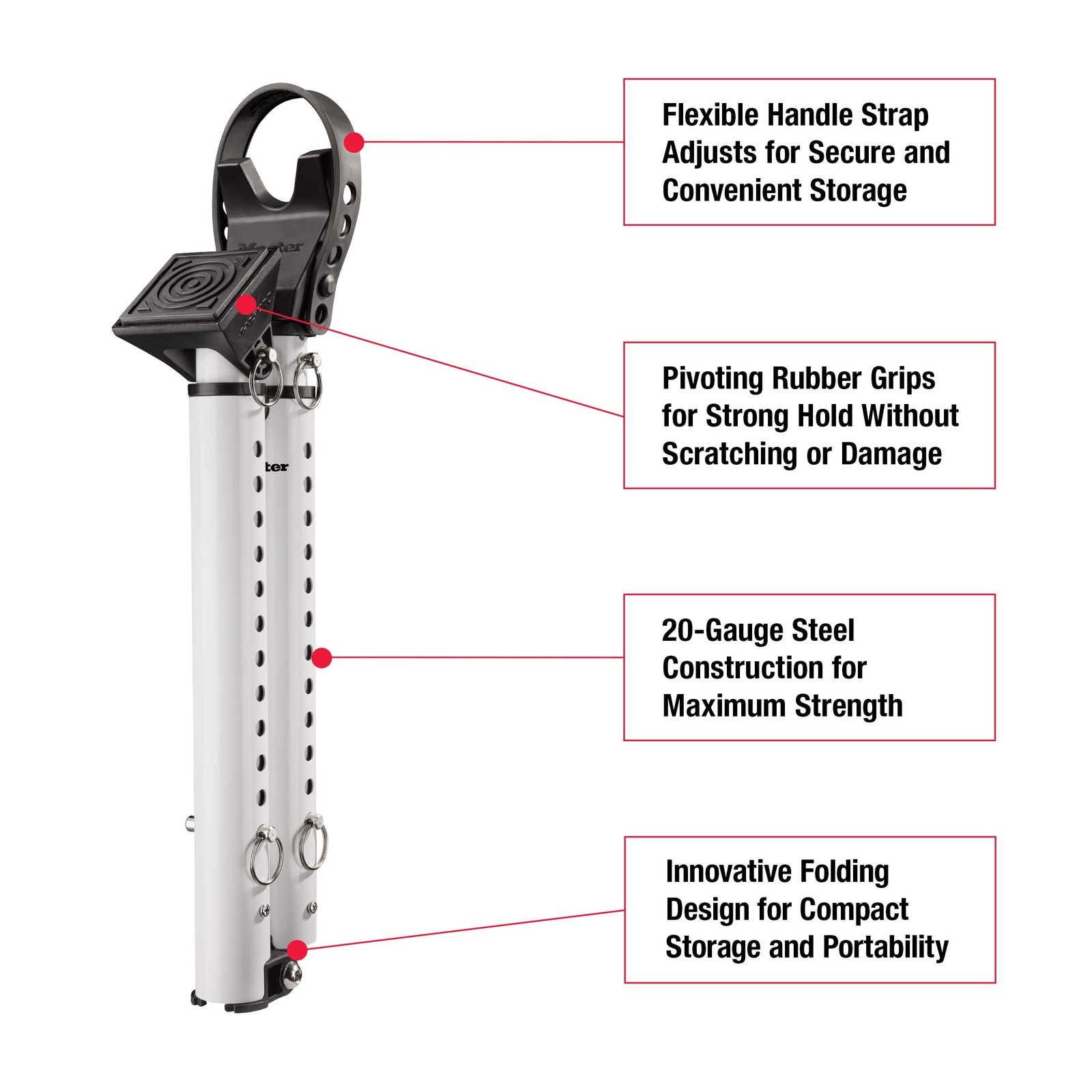 Master Lock Compact Door Stopper Folding Security Bar Adjustable Hinged/Sliding