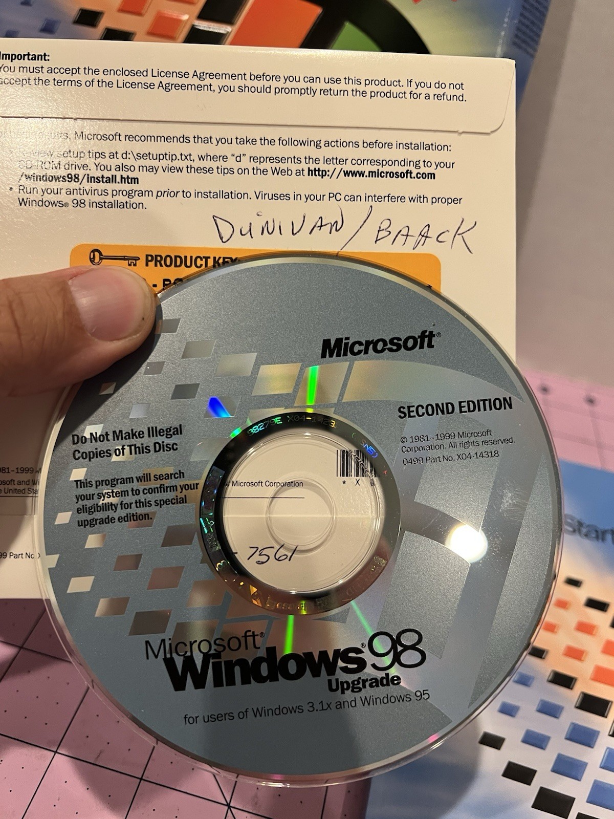 🔥 Microsoft Windows 98 Upgrade SE 2nd CIB Big Box CD FLOPPY BOOT DISK 3.5” Key