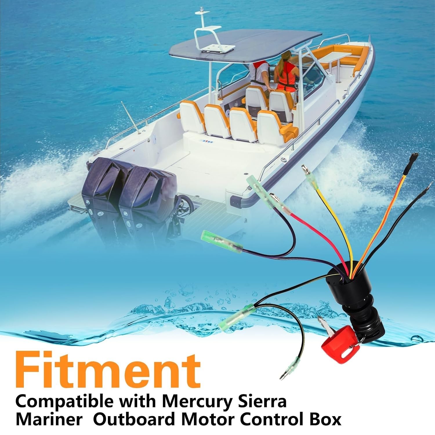 Boat Ignition Switch with 2 Keys Compatible with Mercury Sierra Mariner
