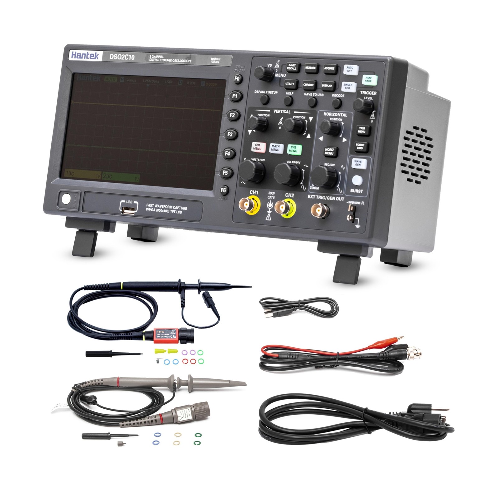 Hantek DSO2C10 Digital Storage Oscilloscope 100MHz Bandwidth 2CH Dual Channel...