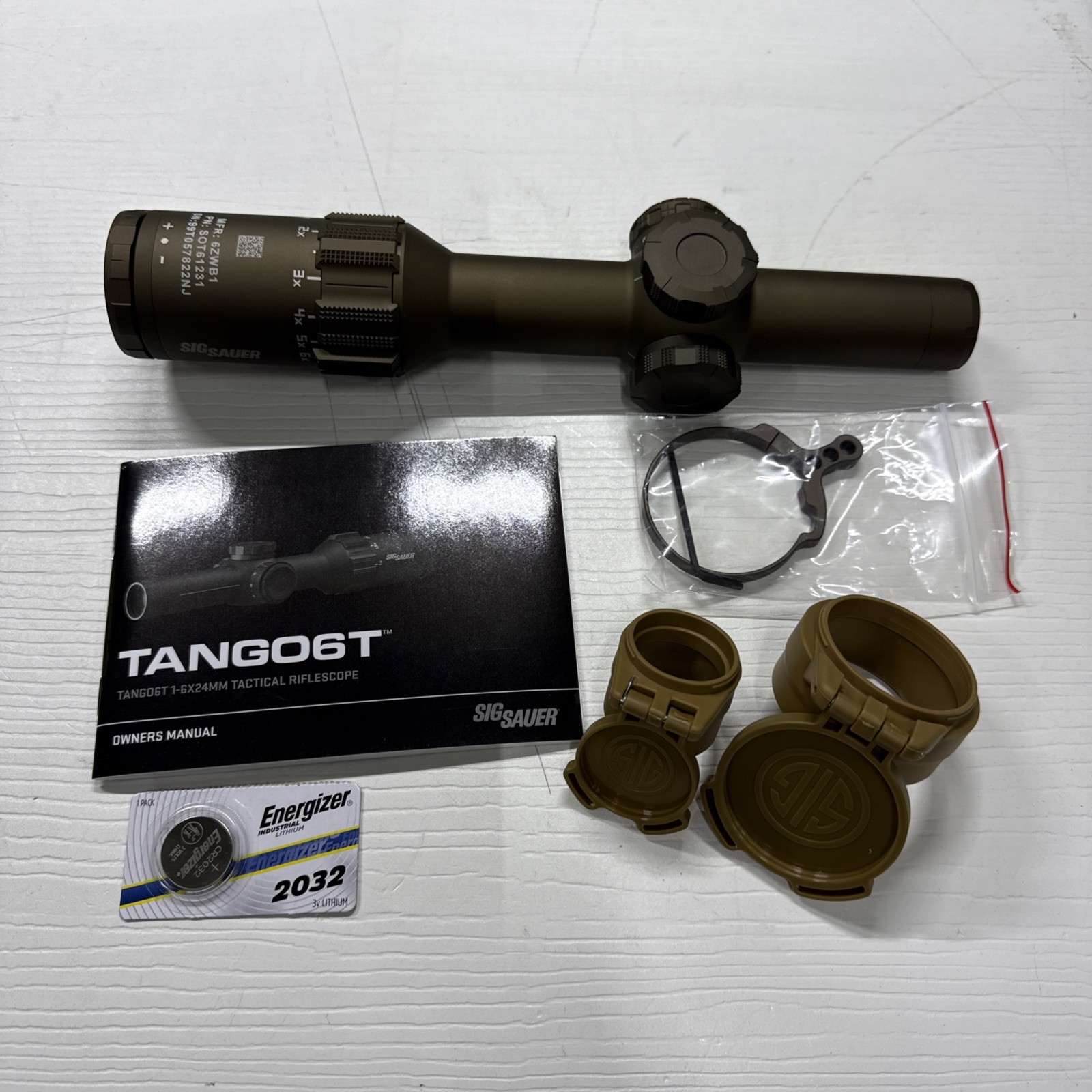 Sig Sauer TANGO6T 1-6x24mm FFP 556-762 Horseshoe 0.2 MRAD FDE Scope SOT61231