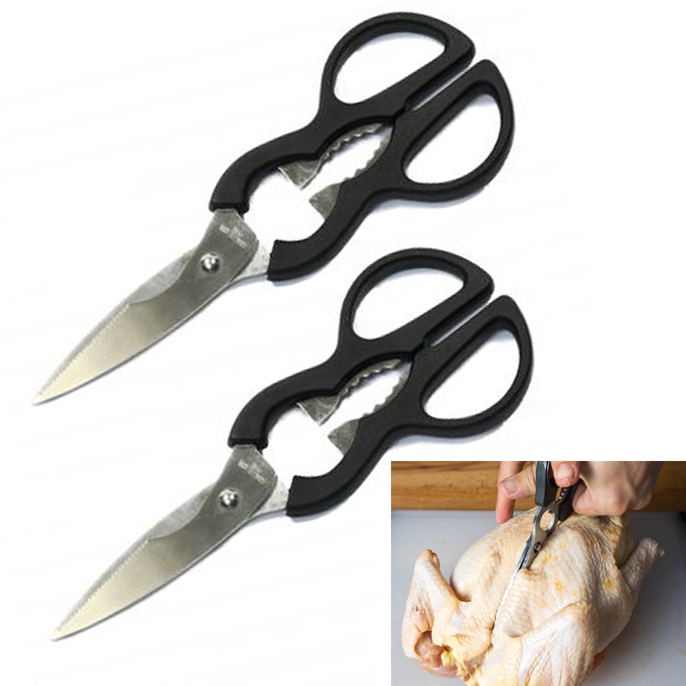 2 X 8 Kitchen Shears Scissors Meat Poultry Herbs Stainless Steel Blades