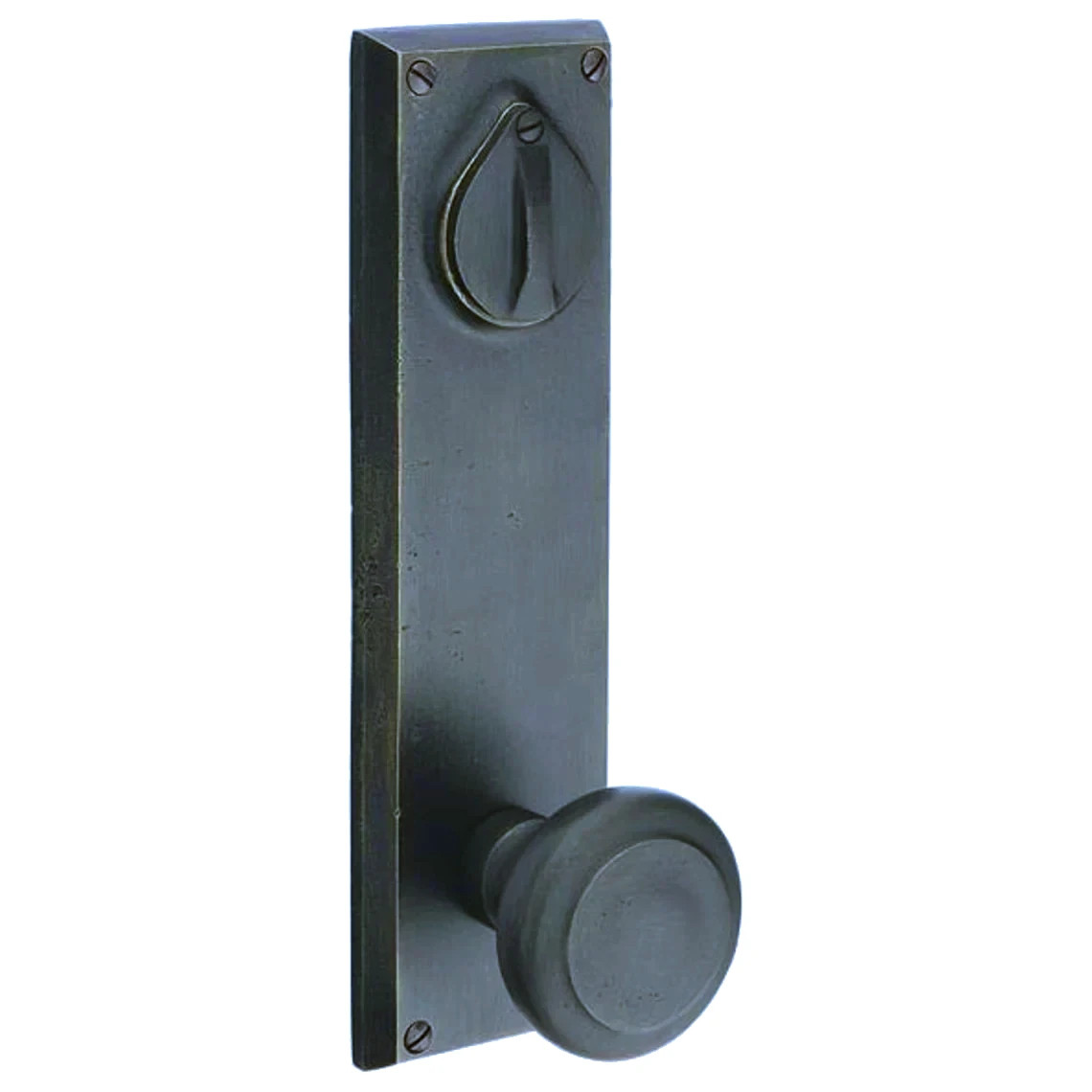 EMTEK Sandcast Bronze Double Cylinder Keyed Entry Set Rectangle Rose, Flat Black