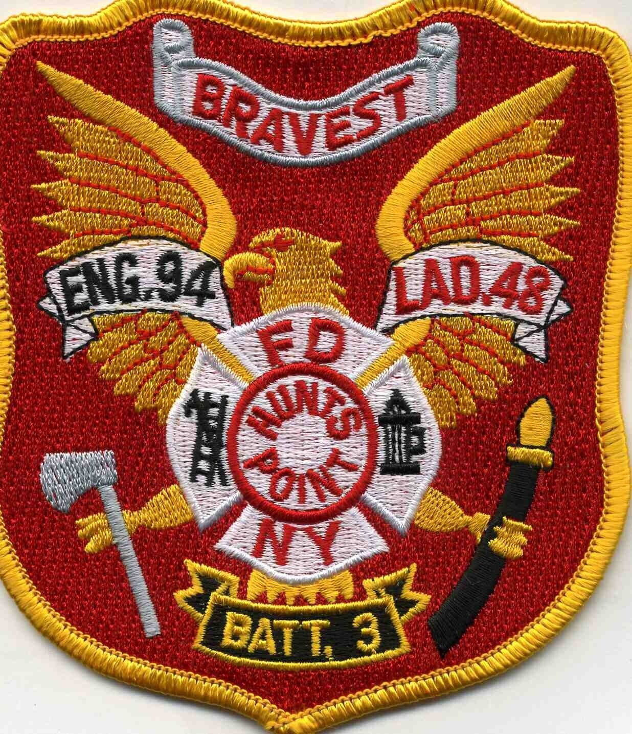 New York City - Engine - 94 / L-48 / Batt-3 "Bravest" (4" x 4.75") fire patch