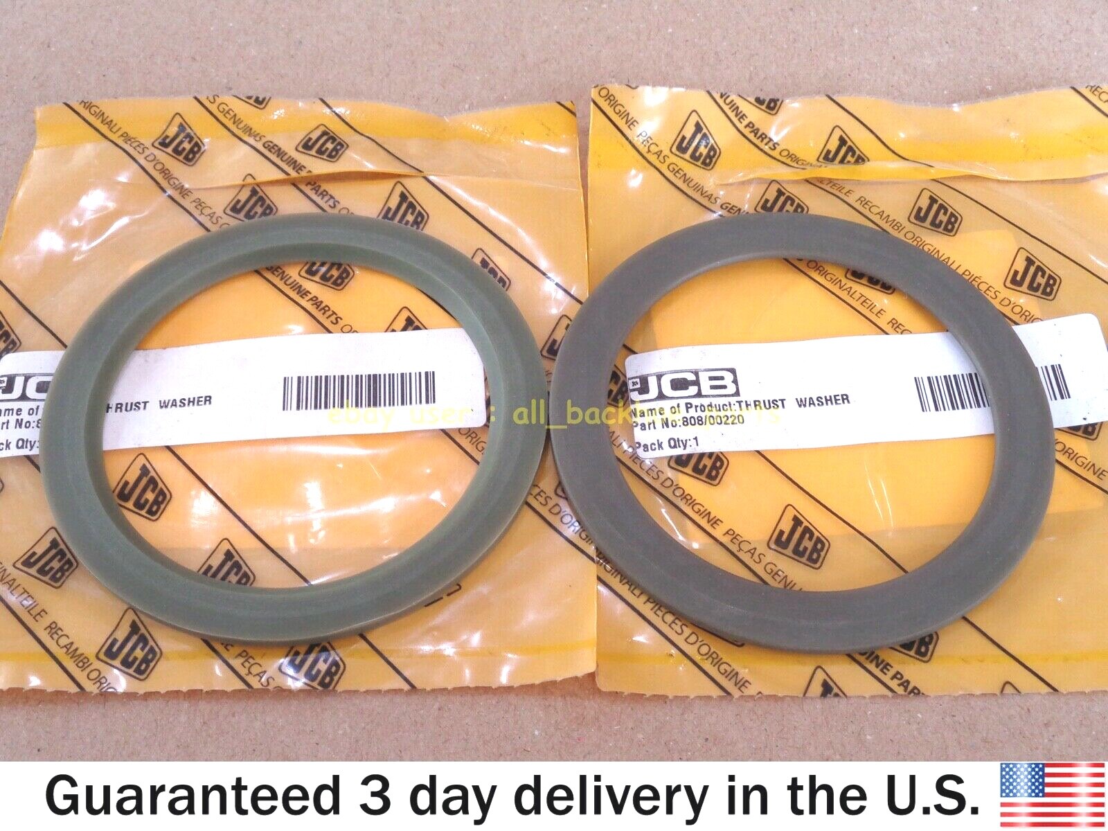 JCB BACKHOE - GENUINE JCB THRUST WASHER SLEW SWING, 2 PCS. (PART NO. 808/00220)