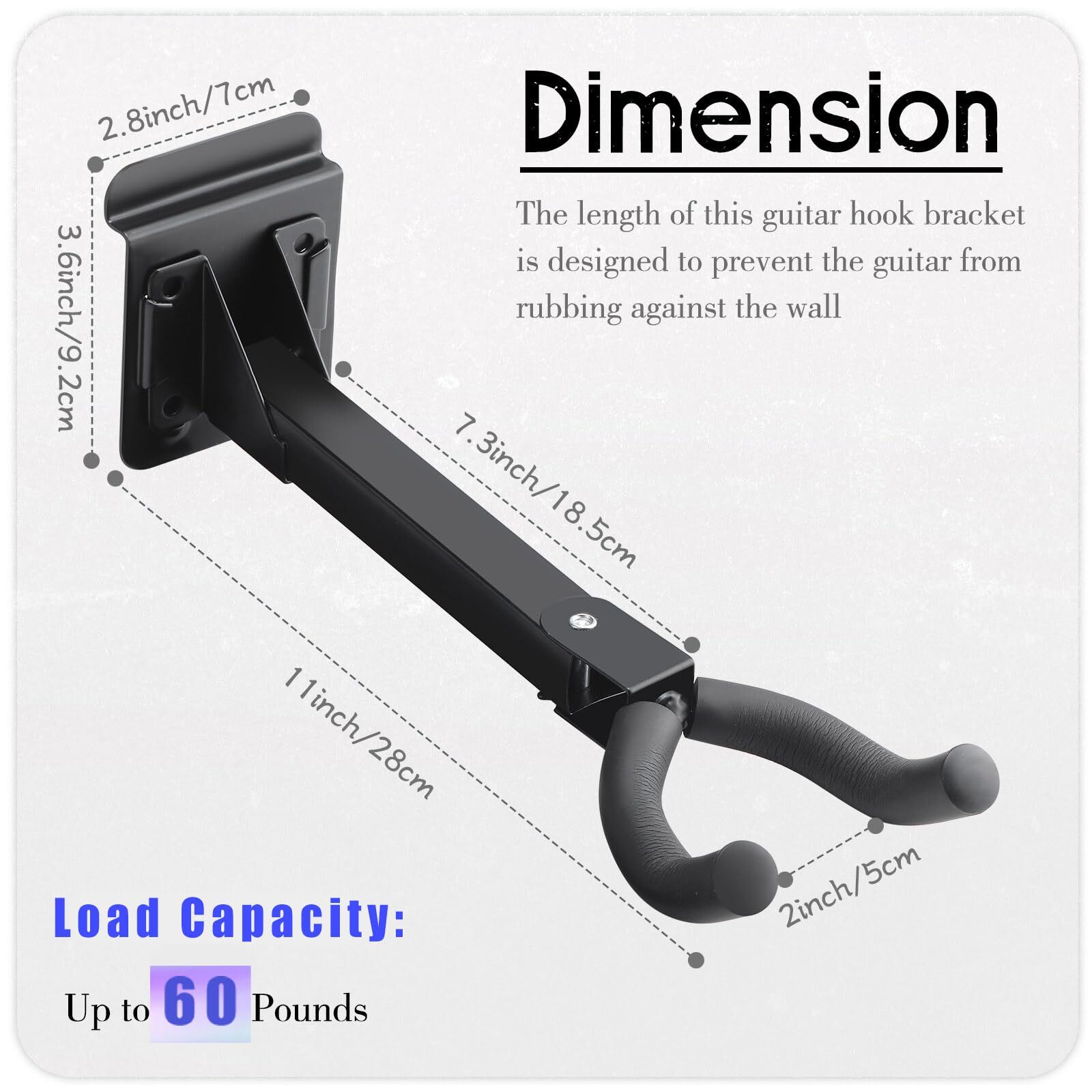20 Pcs Guitar Hanger Wall Mount Guitar Hangers Hooks Holders with Slat Adapter