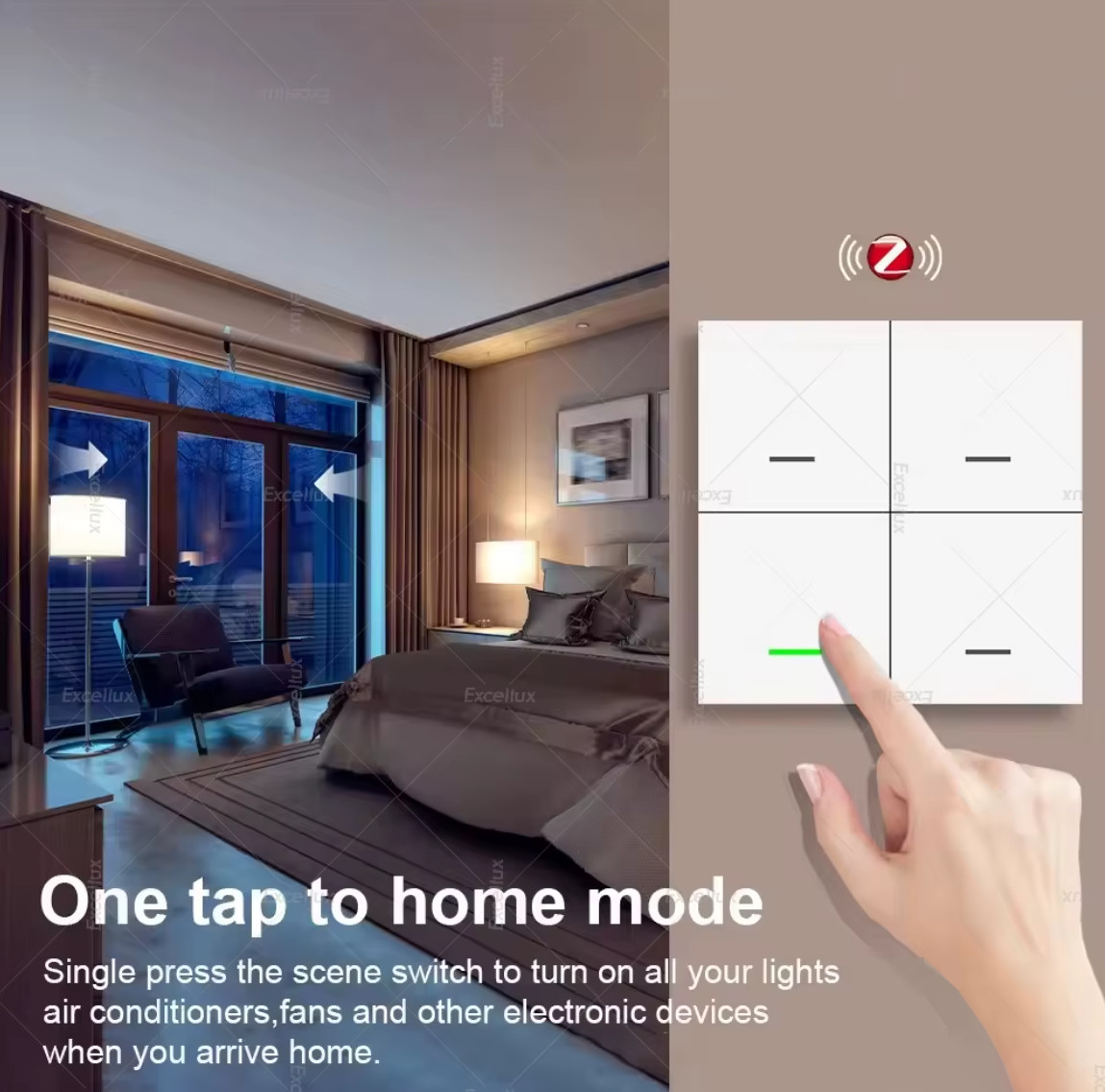 Smart ZigBee Scene Switch Wireless Scene Switch 4 Gang 12 Mode Automatic