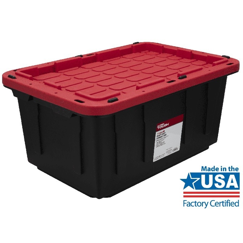 Durable Stackable Storage Tote Box W/ Snap Lid Organizing Household Items New