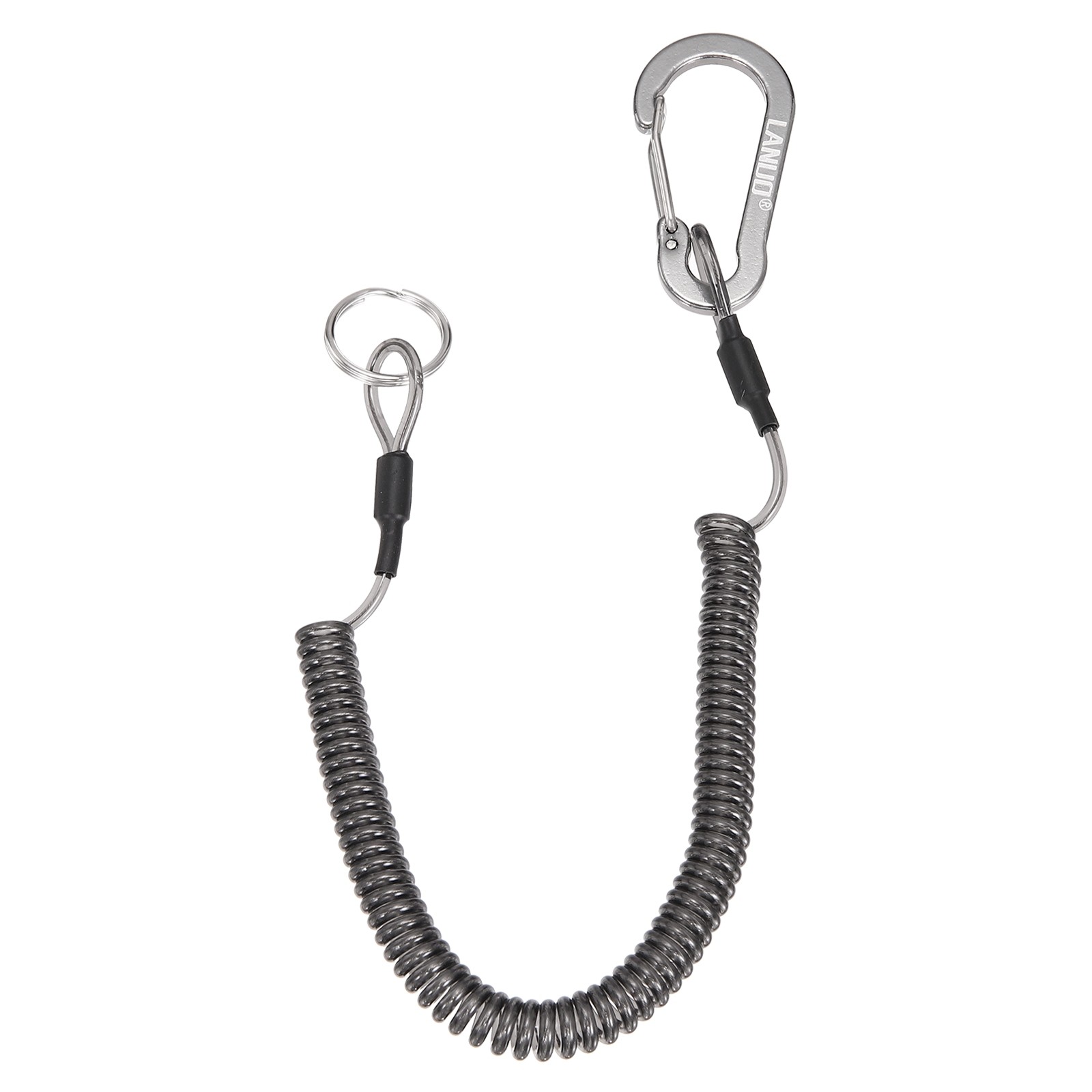 47" Fishing Lanyard Safety Fishing Pole Tether Kayak Paddle Leash Gray